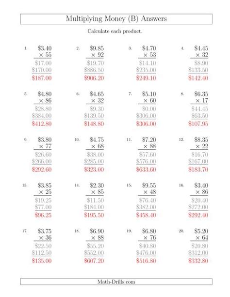 Multiply Money Amounts .